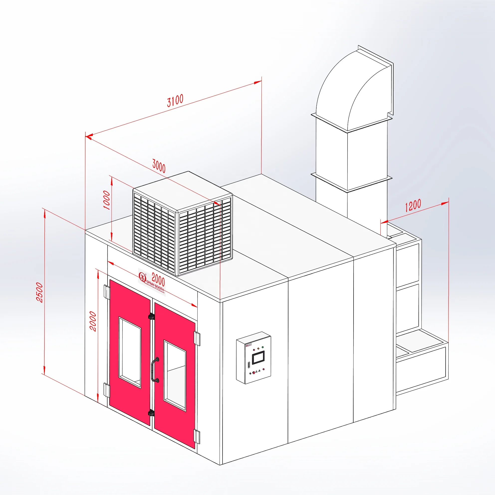 Customized Size Motorcycles paint booth small car parts spray booth