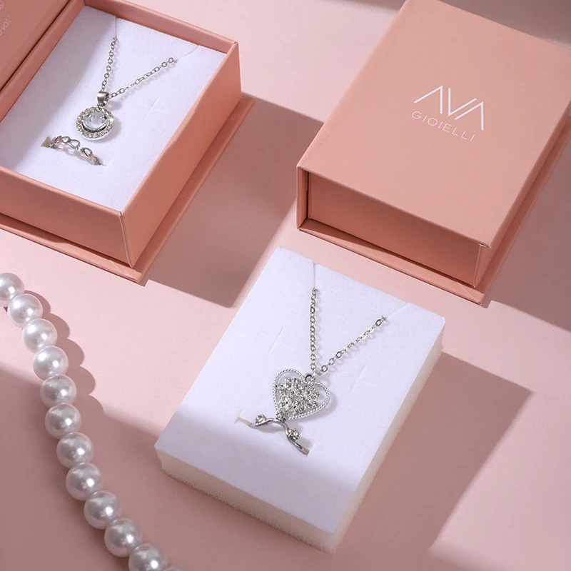 A1 Hot Selling New Product Pendant Box Book Shaped Paper Jewelry Box Engagement Proposal Ring Necklace Jewelry Boxes