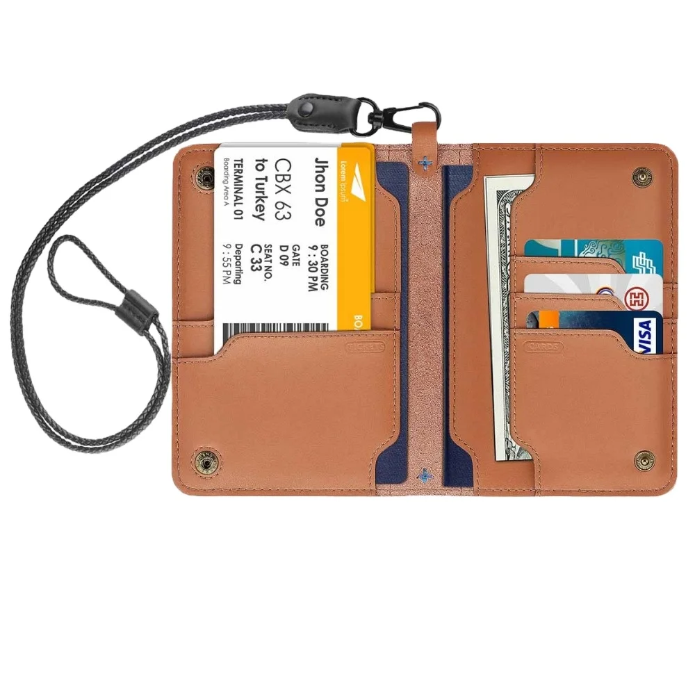 Slim Genuine Leather Passport Holder Cover Waterproof German UAE Saudi Passport Holder Travel Cover Case