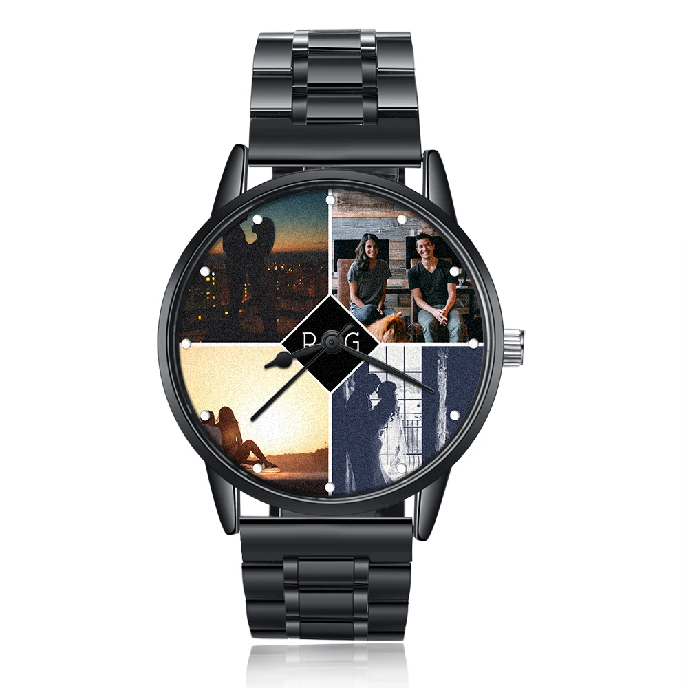Dropship Product Custom 4 Photo Watch Stainless Steel Watches For Man Gift
