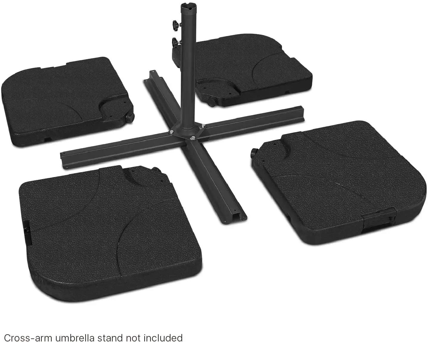 60L Outdoor Cantilever Hanging Patio Umbrella Base 4-Piece Umbrella water Base w/Carry Handles