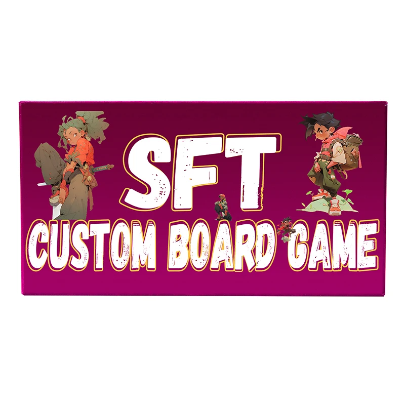 Factory-customized high-quality multiplayer board game with game cards and plastic pieces