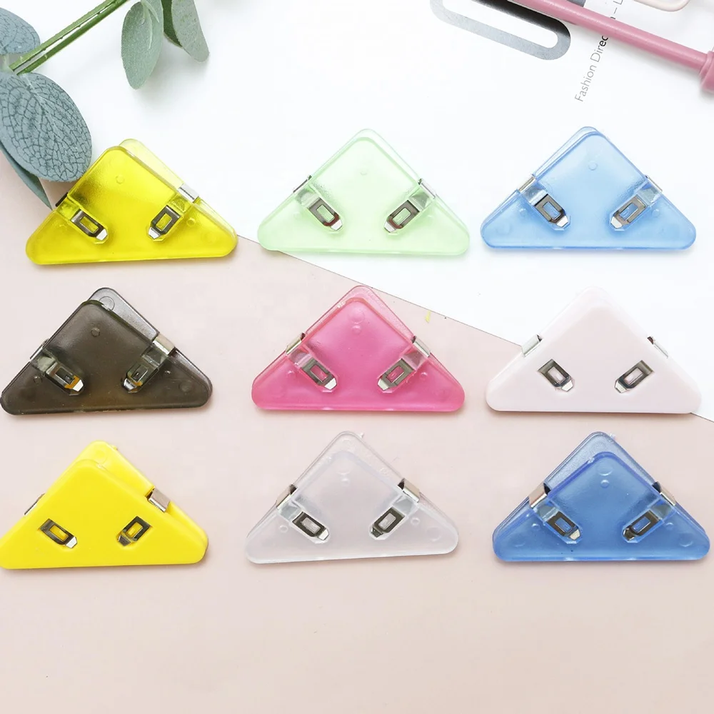 New Plastic Triangle Paper Clips Corner Clip Binder for Office and School