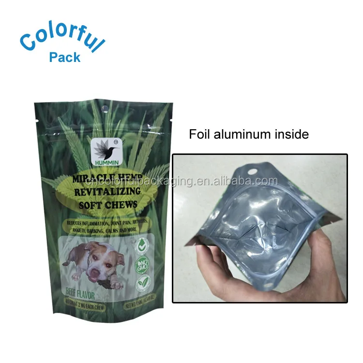 Custom Printed Biodegradable Stand up Pouch Plastic Pet Food Packaging with Window Ziplock and Mylar Bags