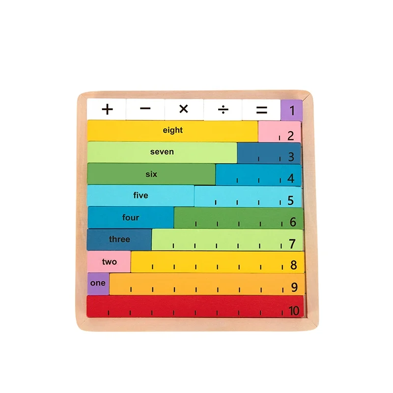 Wooden Montessori Child Counting Game Board Color Calculation Educational Toy for Kids to Learn