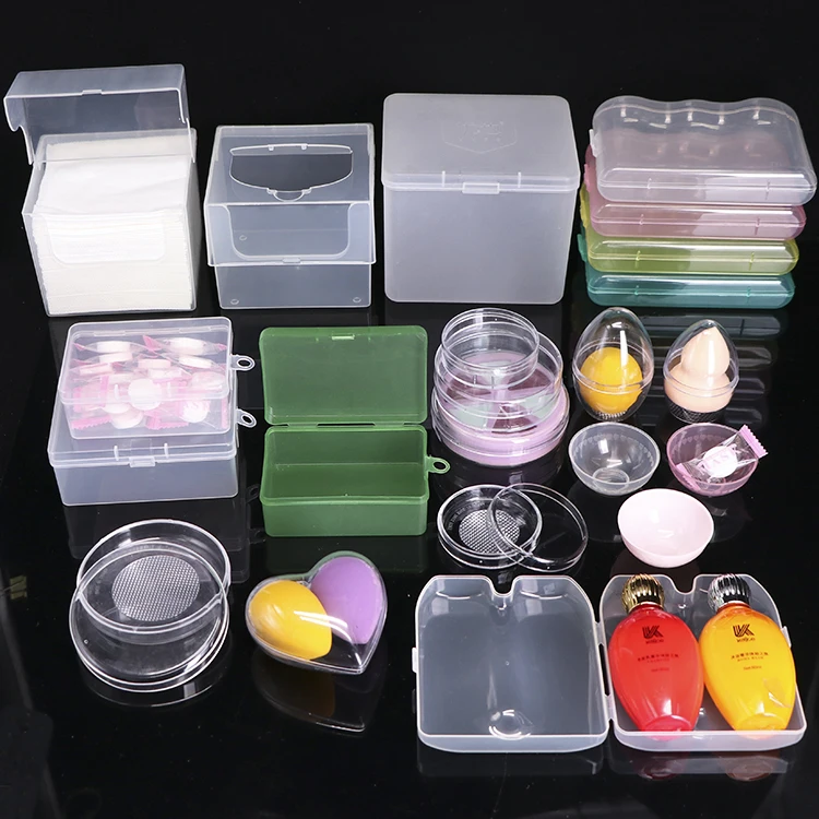 SUNSHING Plastic Small mini Clear Items cosmetics Square Rectangle Case Pp Storage For Container Beads Packaging Box With Lid
