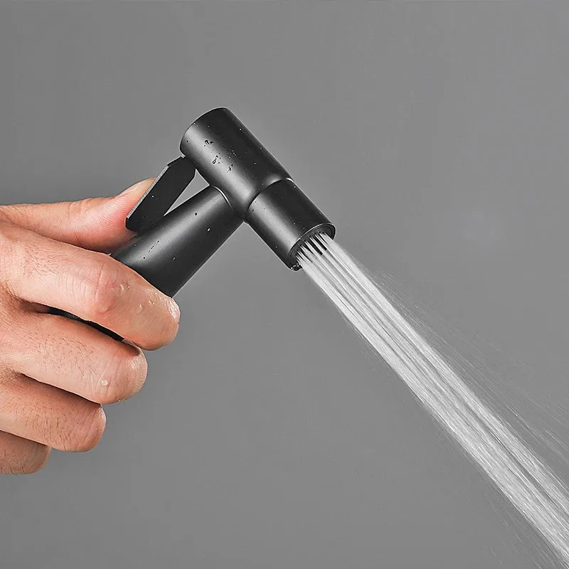 Portable Bidet Sprayer Set Black Bidet faucet Stainless Steel Toilet Faucet Hot Cold Water Mixer Bathroom Shower Head