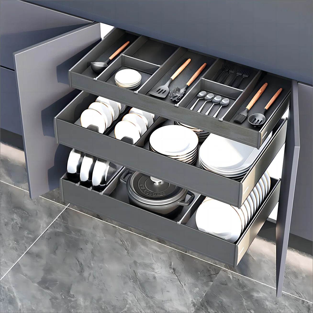 Goldmine 3 Tier Pull Out Cabinet Organizer Kitchen Cabinet Pull Out Basket Pullout Kitchen Aluminium Pull Out Basket