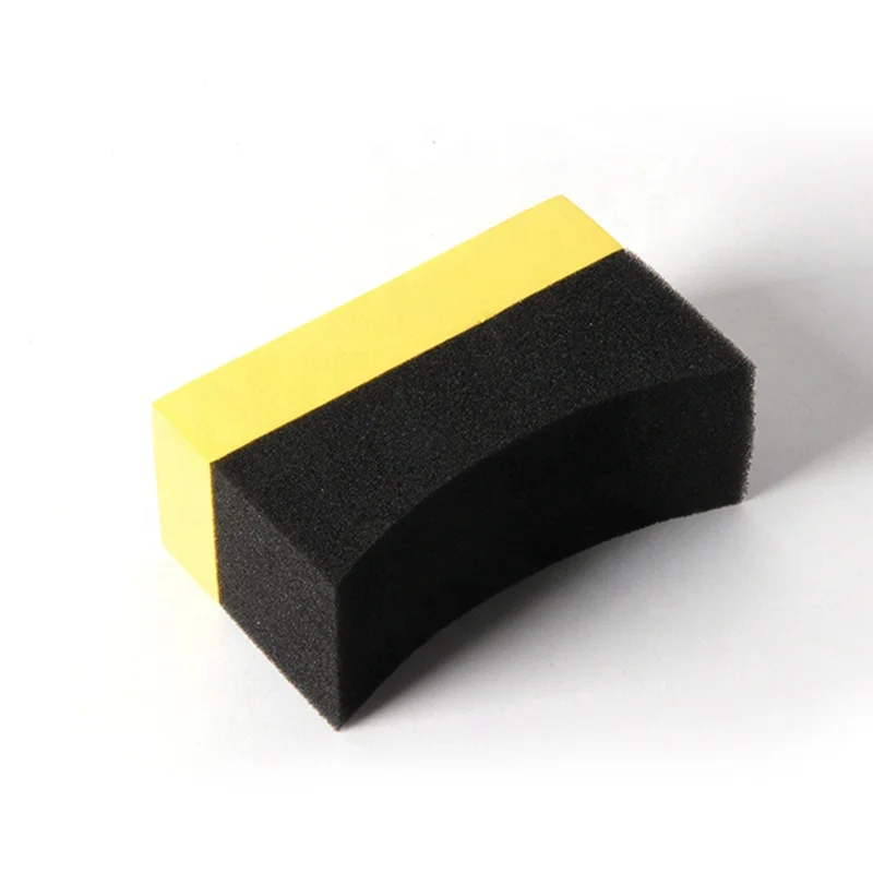 AUTO TIGER U Shape Yellow Car Tire Waxing Applicator Pad For Auto Polishing