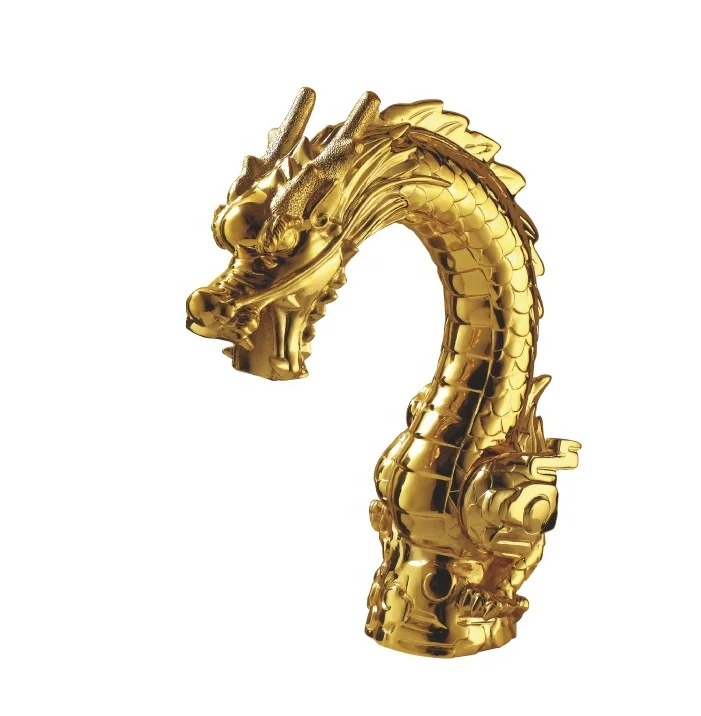 Classic Ceramic Dragon Basin Faucet Dual Handle Brass with Polished Traditional Design Deck Mounted Apartment 5 Years Warranty