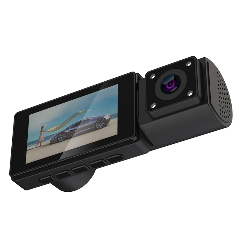 3 Channel Dash Cam Front and Inside 1080P Car DVR Dash Camera G-Sensor Loop Recording Three Way Dash Cam for Taxi Driver