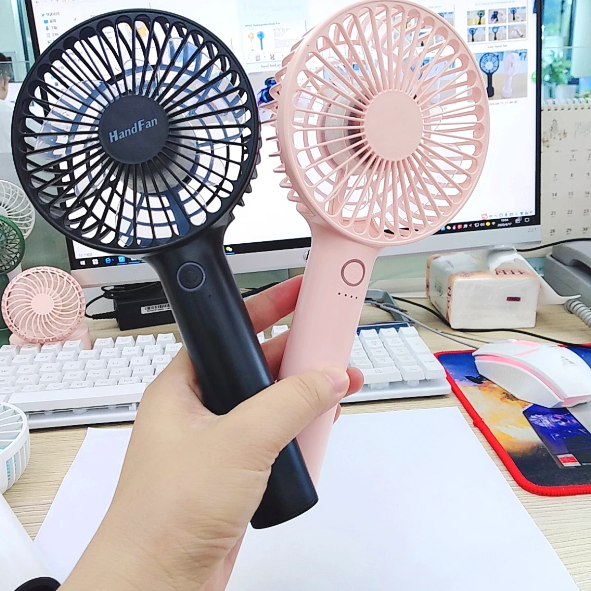 Handfan 3 Speed Wind 2000mah Handheld Mini Electric Fan Rechargeable