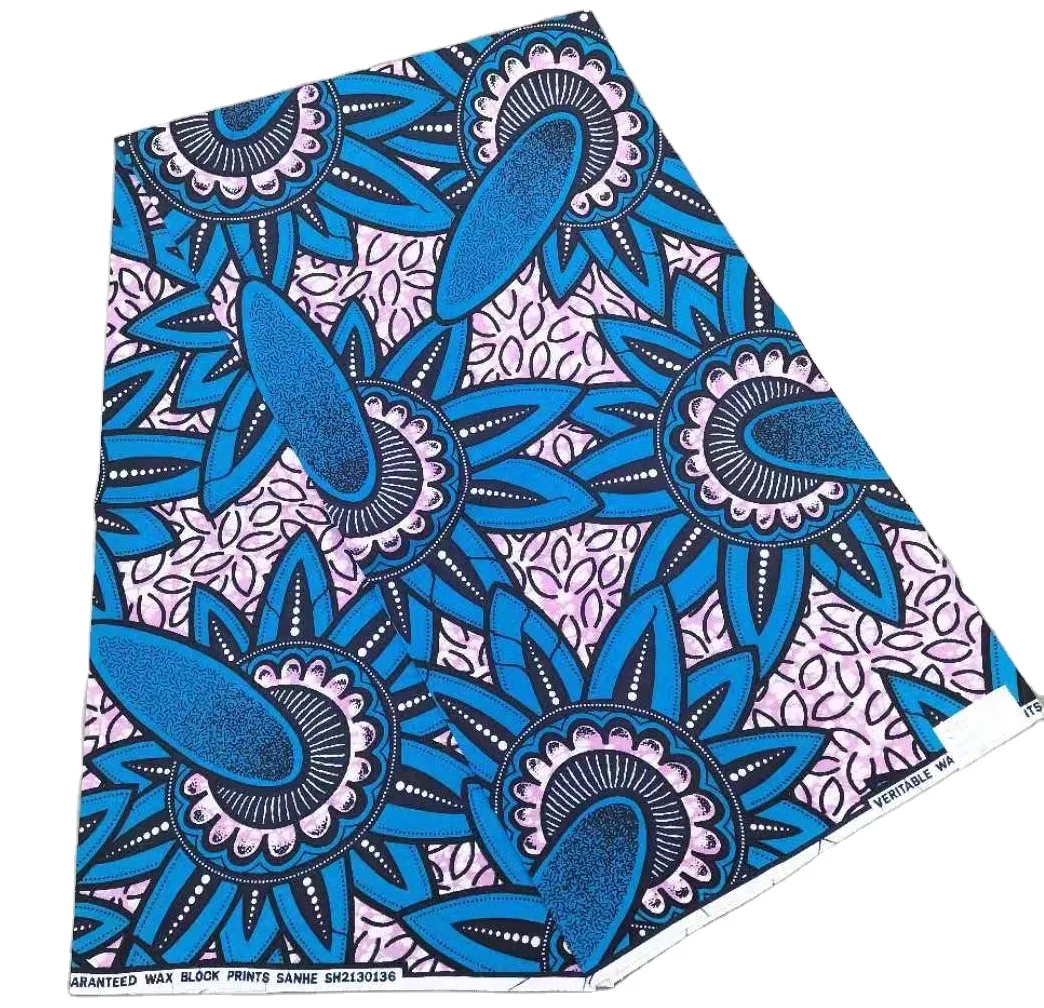 N24S High quality hollandais real wax print fabric 100% cotton imit for tablecloth