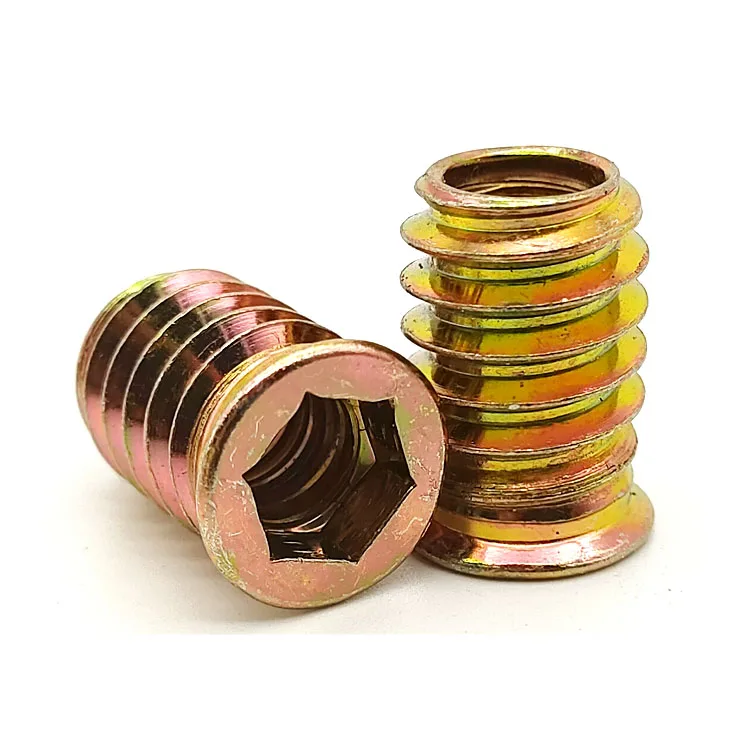 1/4-20 Threaded Insert for Wood Hex Drive Threaded Wood furniture Wood  Inserts Nuts