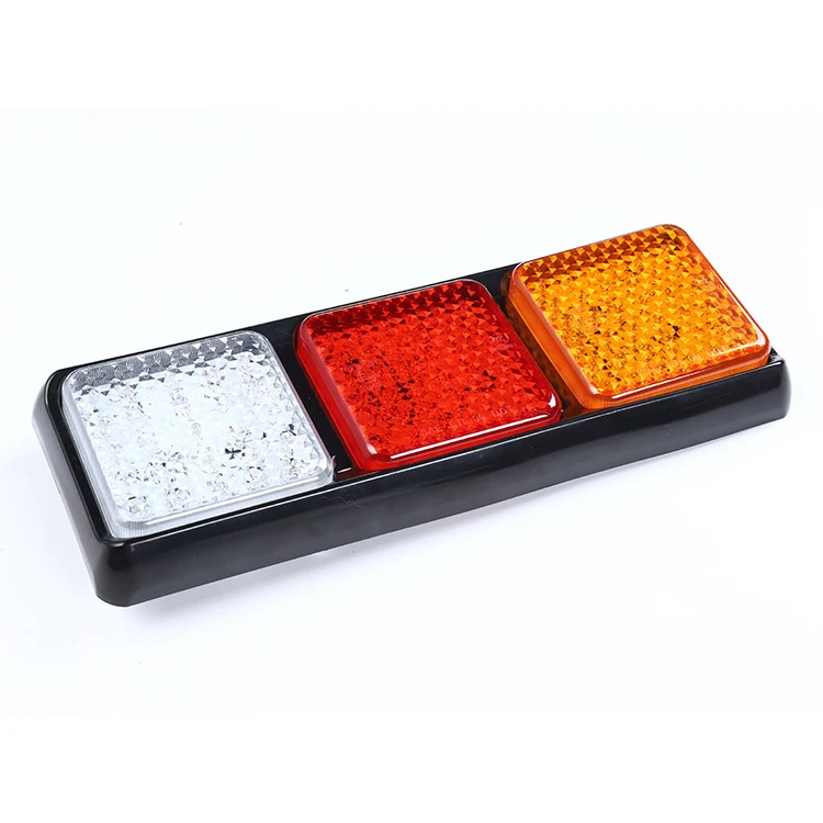 Universal Waterproof truck combination light Rectangular Stop Turn Reverse Tail Combination Rear Lamps LED Tail Lights 24v Truck