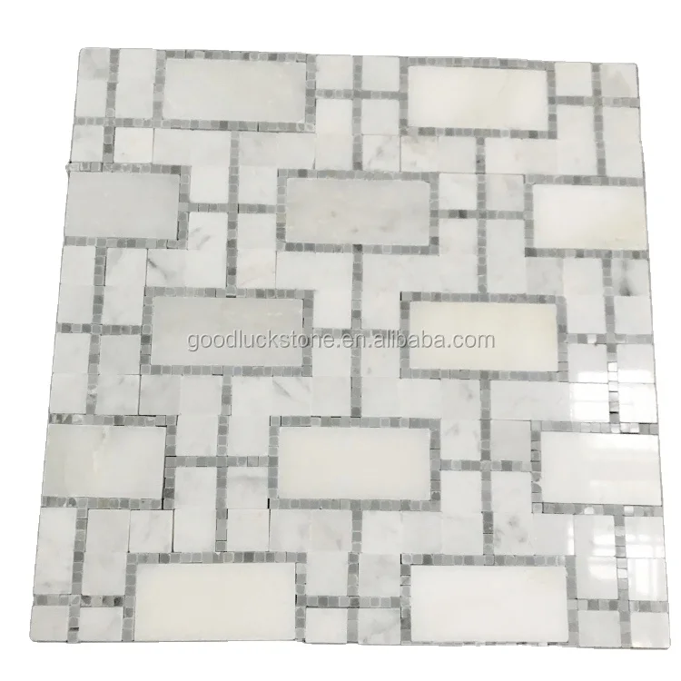 white basketweave tile marble tile mosaic natural stone tile