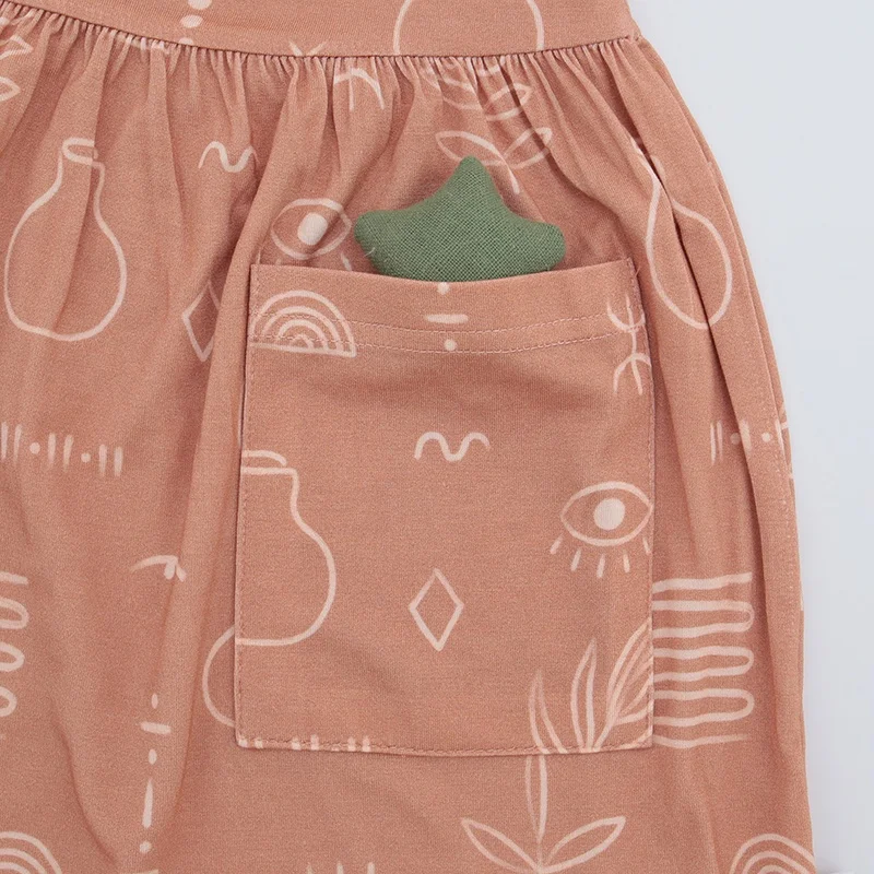 Factory Price New Fashion Lace-Up Baby Girls Dress Suit Set Custom Printing Sleeveless Made Bamboo Viscose Fabric