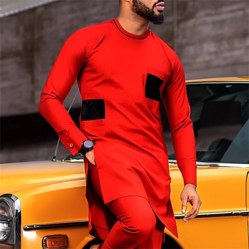 2024 Kukai Arab Muslim Islamic Clothing African shirt and pants 2 piece Set for Men Dress Used In Traditional Festivals