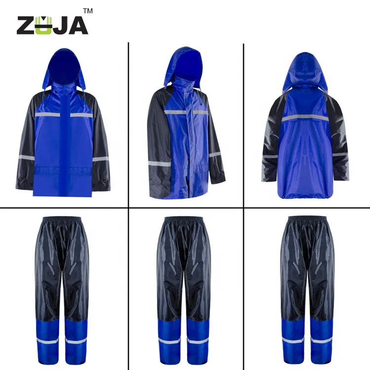 OEM Safety reflective raincoat with mesh lining clothing