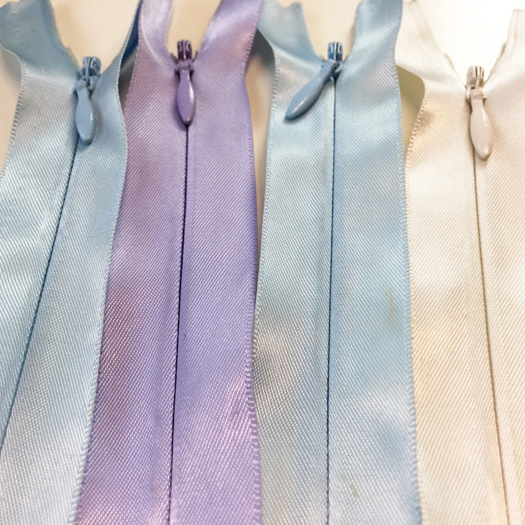 JY Customized 5# Transparent Top Stopper Nylon Invisible Zipper  With Plastic Slider