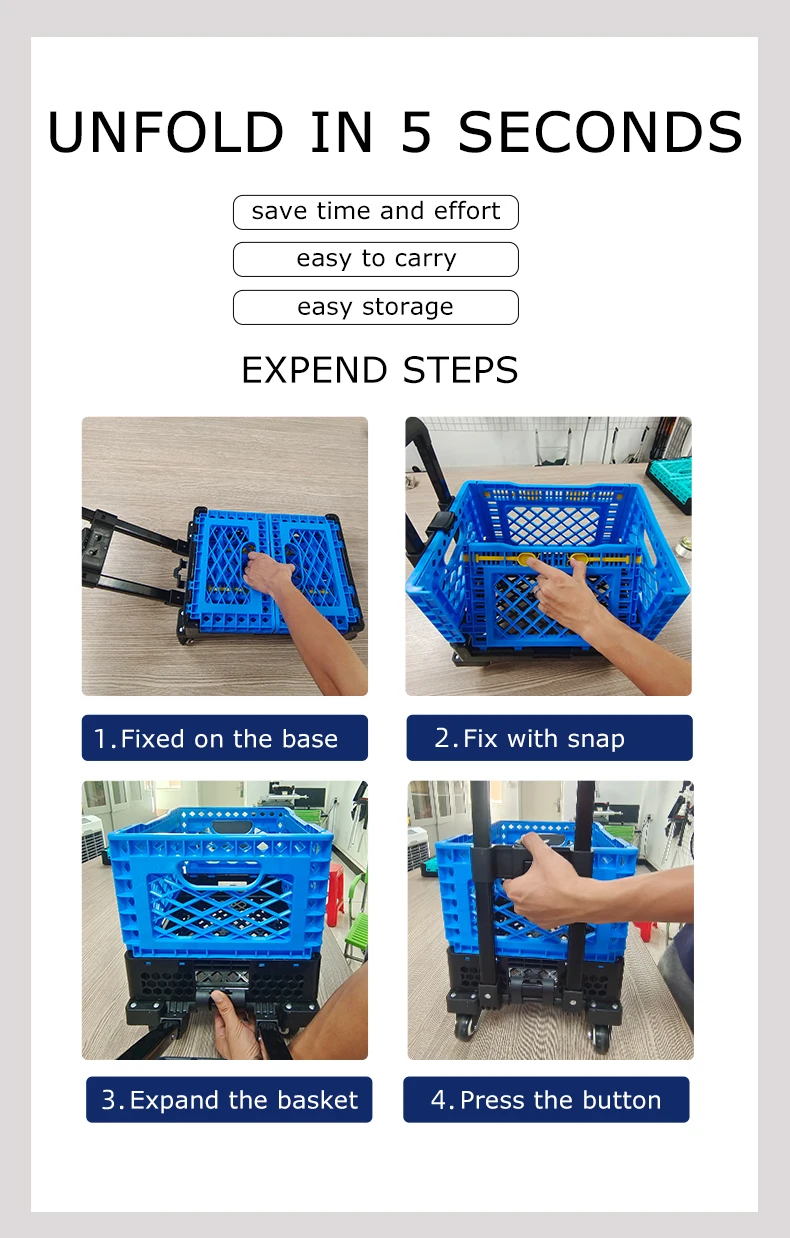 Wholesale Iron Logistics Cage Steel Hand Trucks Cart Cargo Foldable Laundry Basket Trolley Wire Mesh Cage