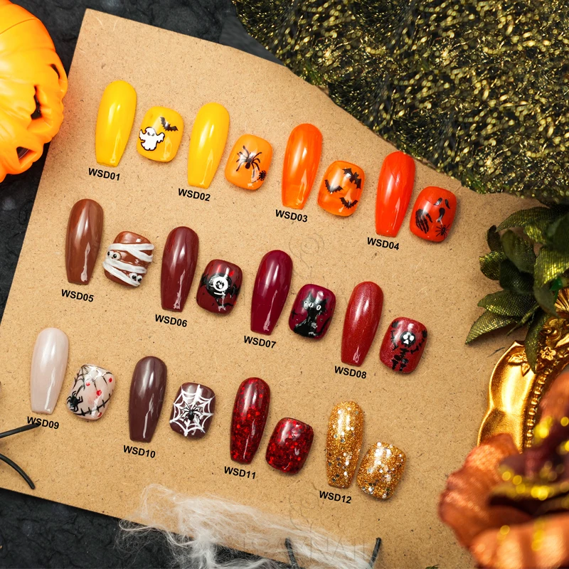 New Arrival Halloween Series Glitter Colorful Bulk Dip Acrylic Powder Kit Set Fast Drying Dipping Powder