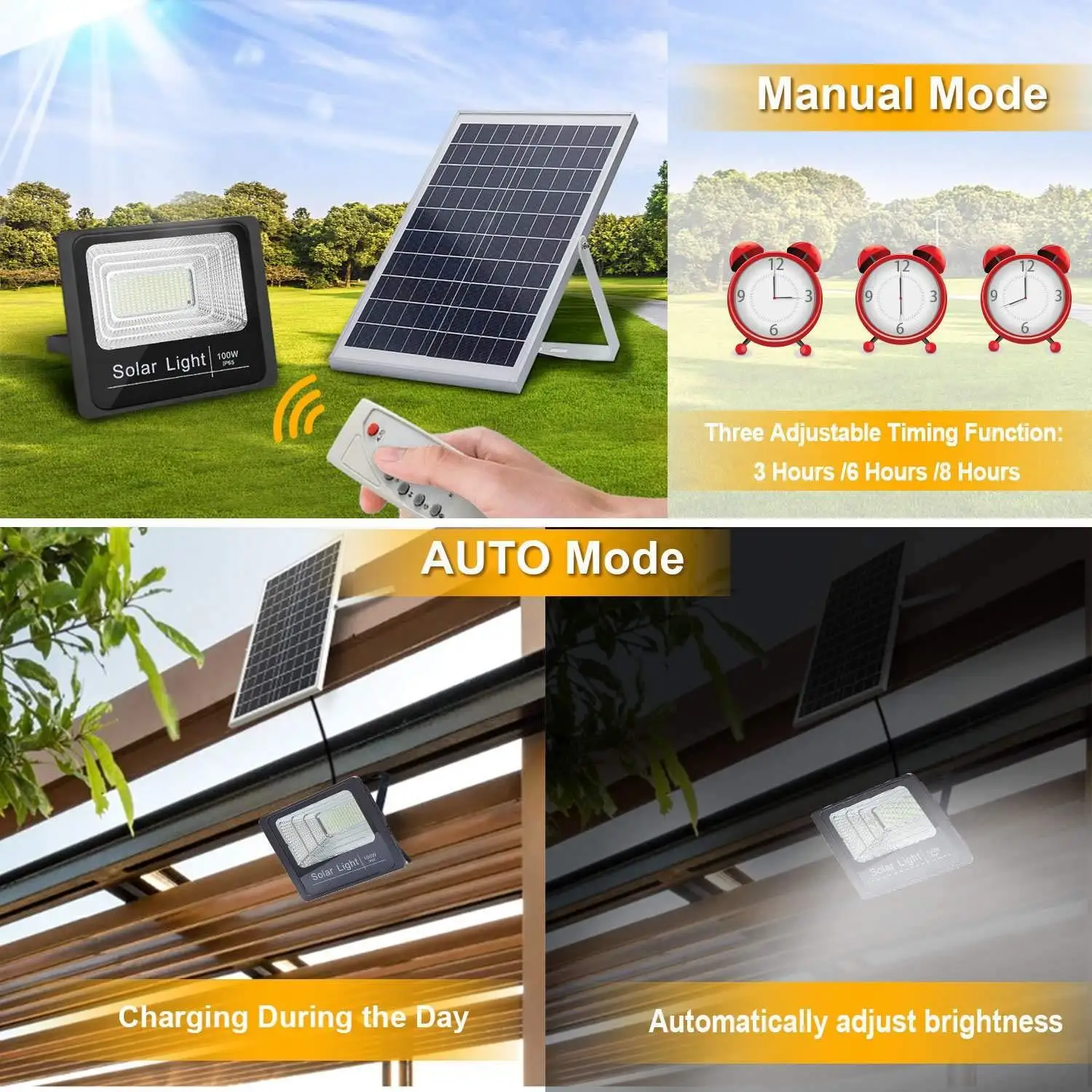 Outdoor Solar projector 50w 100w 200w 300w Waterproof Lighting Marine abs Solar LED Flood Light 300w