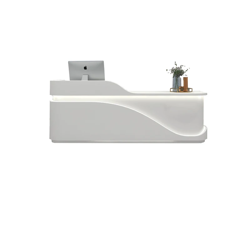 New trend low price front desk factory directly supply beauty salon commercial furniture office reception desk wholesale OEM