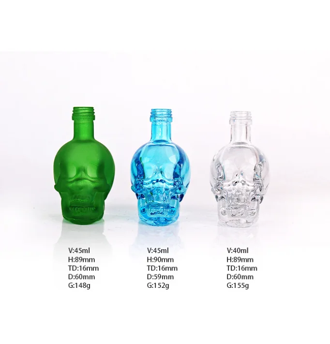 Unique 30 ml Skull Glass Essential Oil Glass Bottle 30ml Glass Skull Dropper Bottles