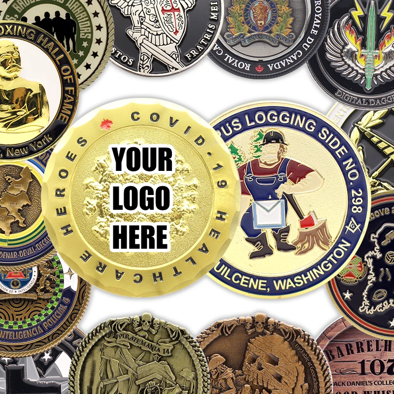 Custom Design 2D 3D Zinc Alloy Custom Gold Plated Coin Logo Shiny Metal Challenge Coins Collections Game Token Coin