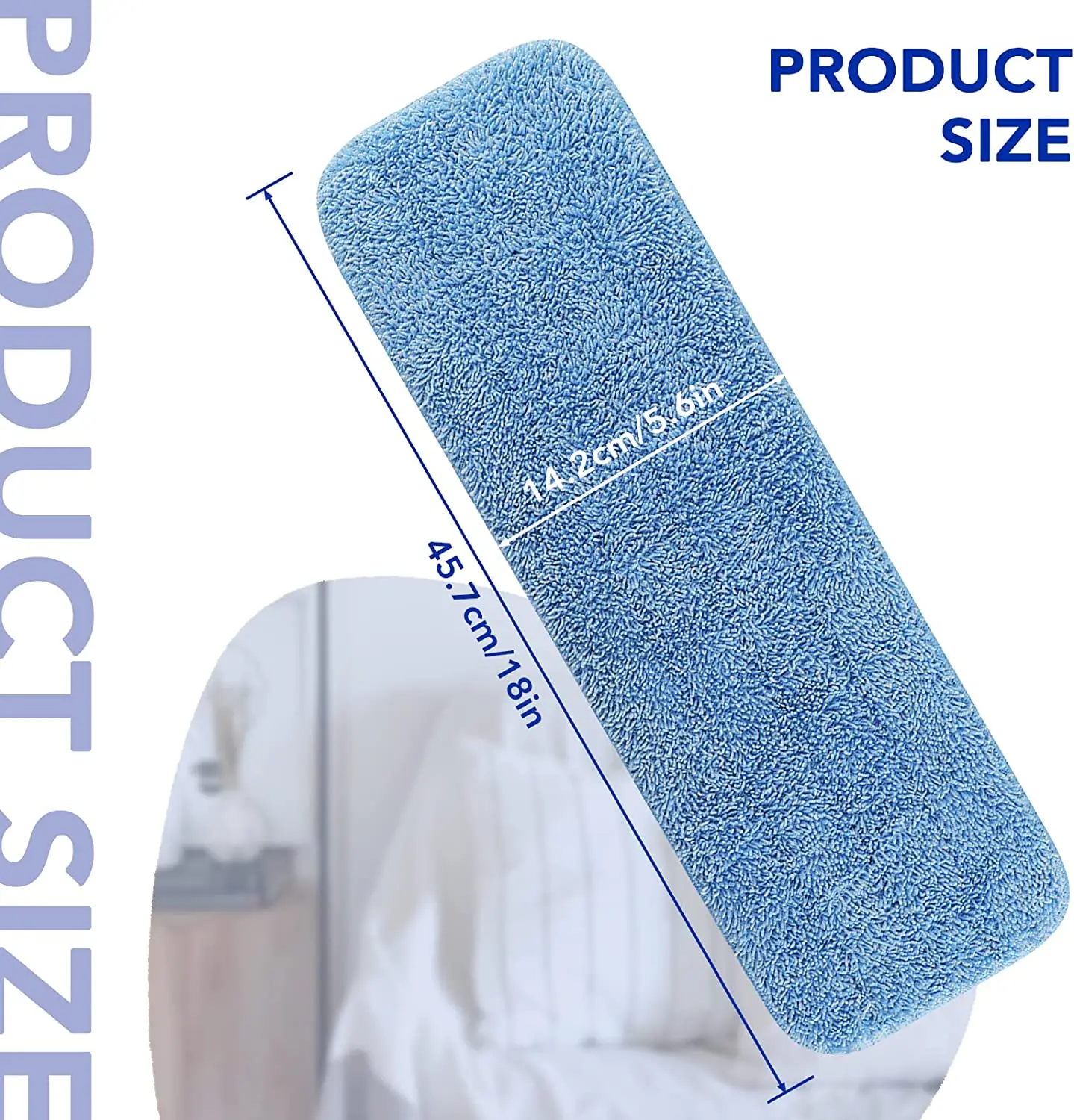 Microfiber Cleaning Pads Compatible with Bona Mop Reusable 18 Inch Mop Replacement Pads Washable Microfiber Mop Pads Refills Rep