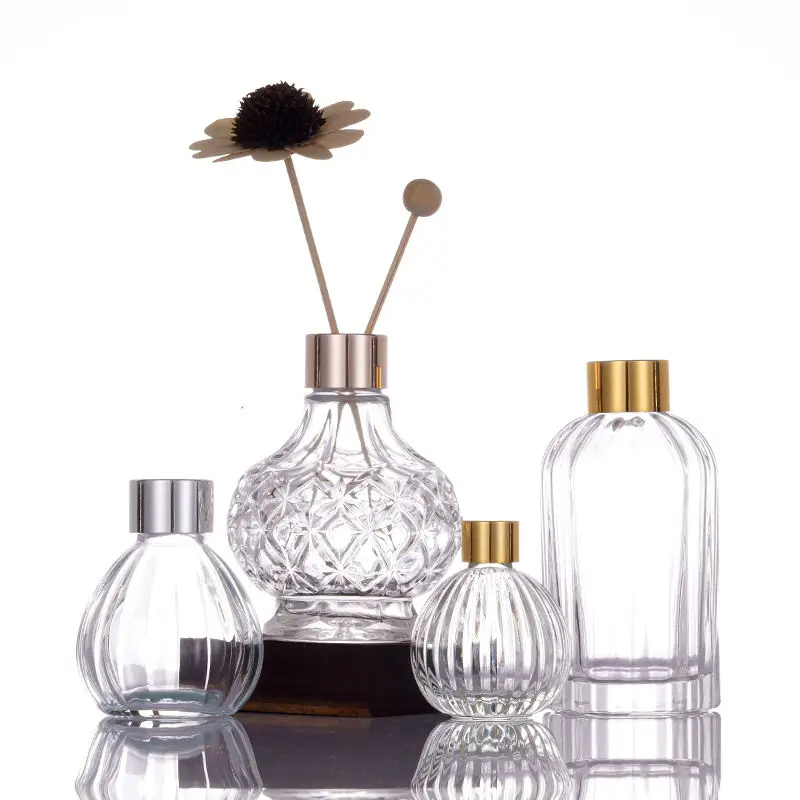 Essential Oil Aromatherapy Aroma Diffuser Bottle Empty clear Glass Reed Perfume Bottle Free sample 100ml Home Decoration perfume