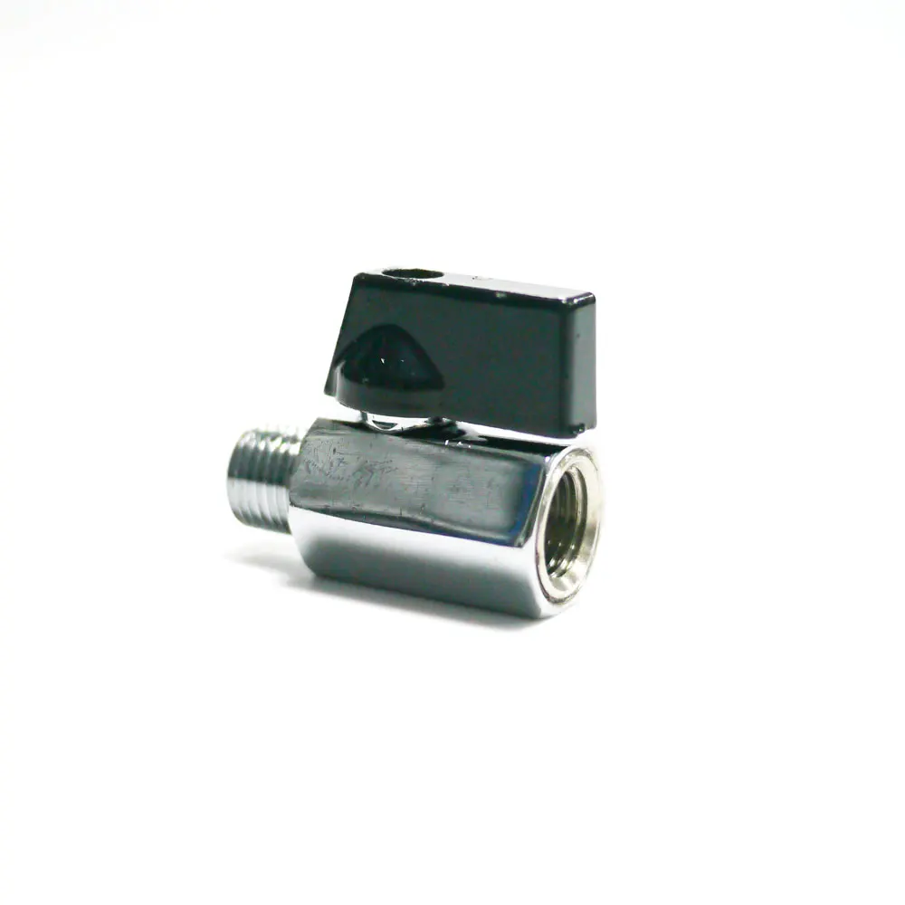 Wheelsky High Quality Chromed Plated 1/4 NPT Mini Brass Ball Valve