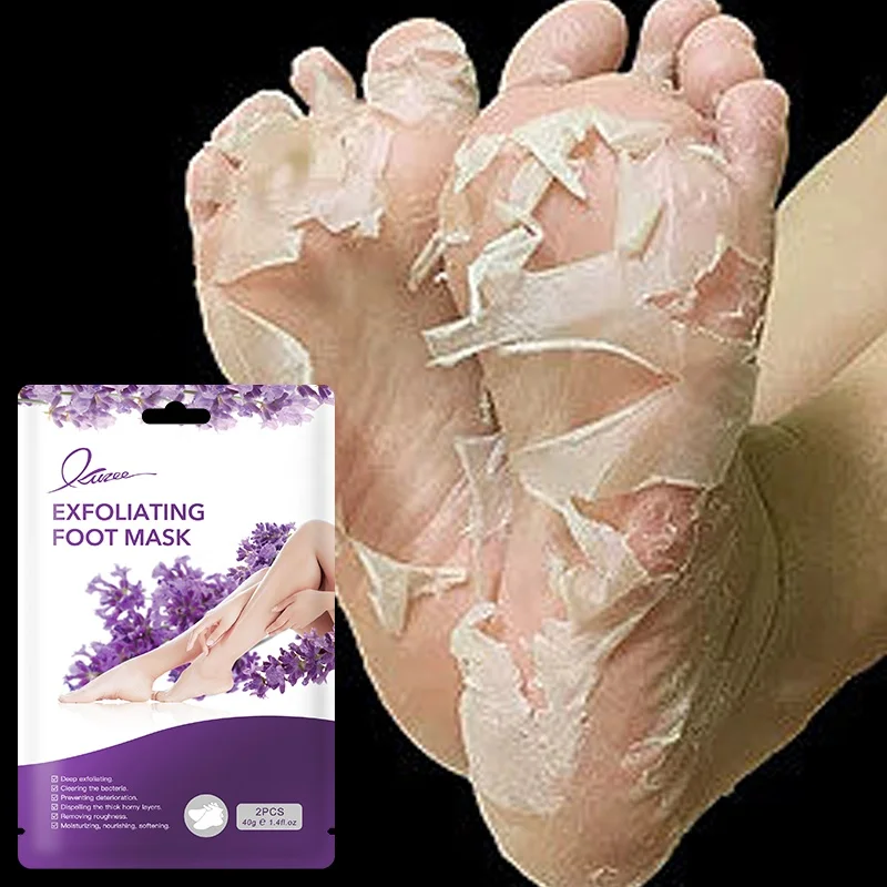 Private Label Vegan Natural Organic Remove Dead Skin Cuticles Heel Peeling Exfoliating Lavender Foot Mask