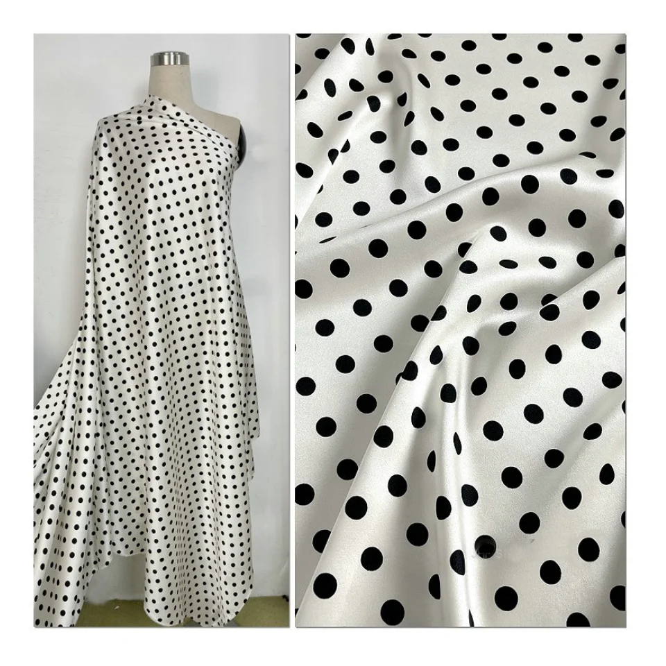 Printing Silk Satin Fabric Types Of Heavy Fusan For Abaya Fabric Black Woven polyester Satin Fabric For Abaya