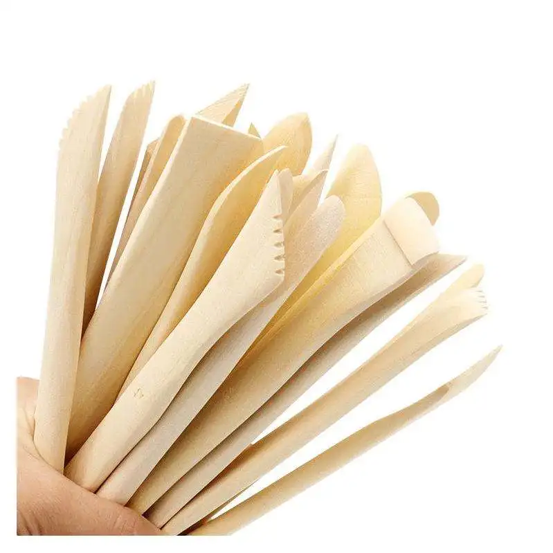 Soft Clay DIY Handmade Carving Knife Set Pottery Tool with Wooden Handle for Ceramics Modeling & Graving Chisels & Punches