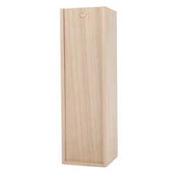 Caoxian Wholesale Unfinished Pine Wooden Champagne Red Wine liquor Single Bottle Boxes With Sliding Lid