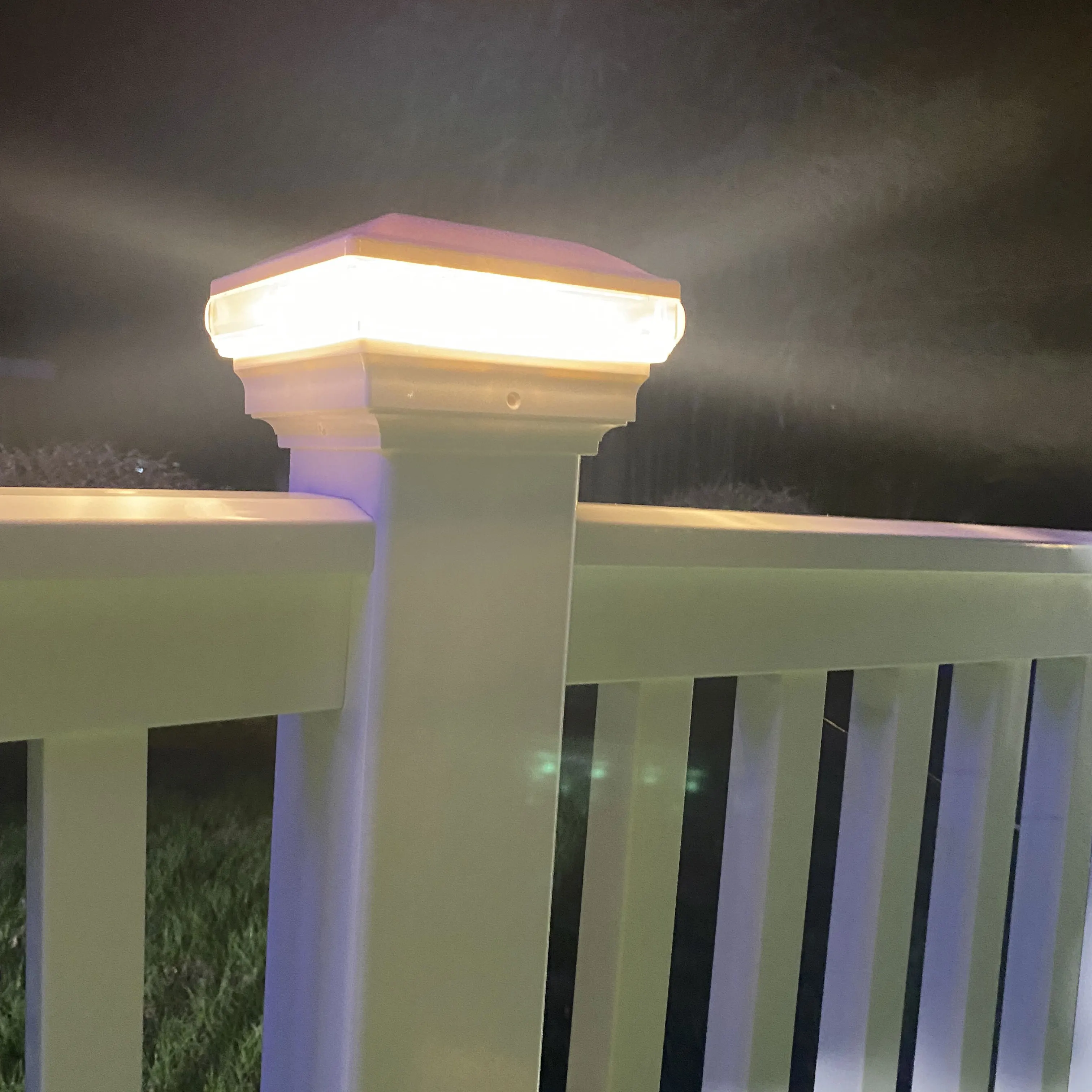 Виниловая лампа для наружного ограждения Ip44, садовый Водонепроницаемый светодиодный светильник для ограждения, столбик 12 В, 5 дюймов, колпачок для забора, низкое напряжение, 5 Х5 дюймов