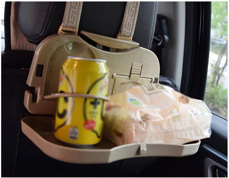 Foldable Car Back Seat Table Cup Holder Drink Tray Used For Storing Beverage Bottles And