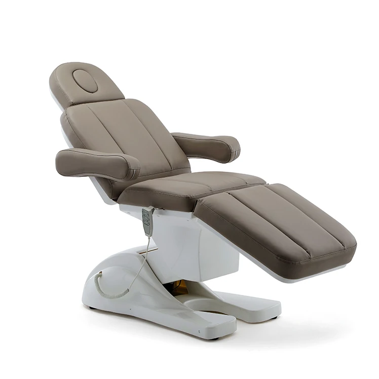 New Arrival High Quality 3 Motors Metal Gold Plated Stainless Steel Base Electric Facial Beauty Salon Bed Spa Massage Table
