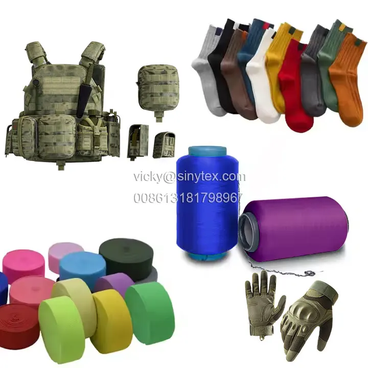 Высокопрочное штапельное волокно UHMWPE короткое HPPE пряжа для защиты от порезов 1 5d 51 мм 38