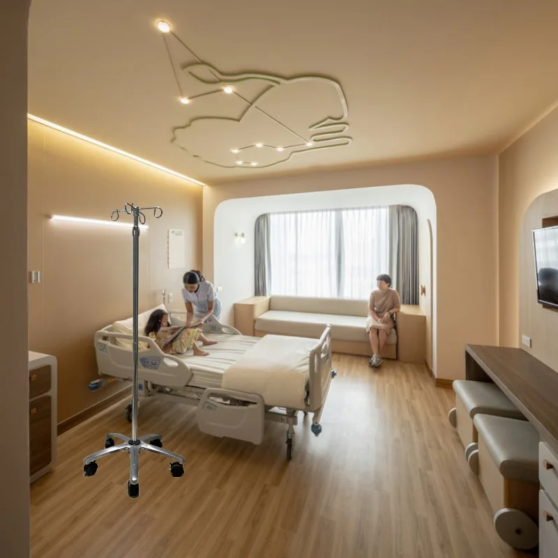 BE439 IV Pole with LightWeight Aluminum Base Durable Medical IV Pole For Hospital Height Adjustable IV Pole Base