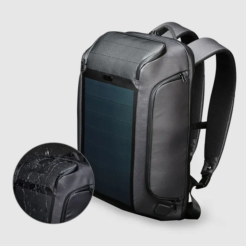 Factory Direct sales solar power generation backpack 9W antitheft Backpack Outdoor mobile phone solar charging board