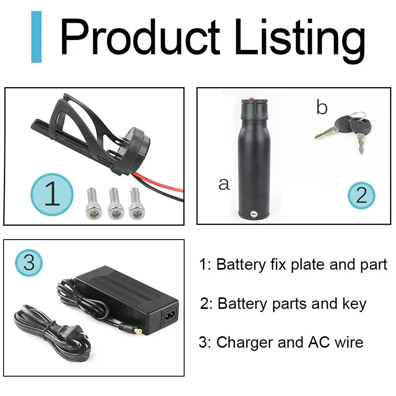 Mini Bottle Ebike Battery 36V 7Ah 36V 350W 250W Li-ion Batteries for Bafang BBS01 Tongsheng TSDZ2