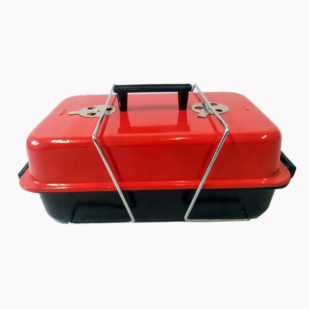 Hot sale mini Square hamburger barbeque camping charcoal bbq grill portable machine