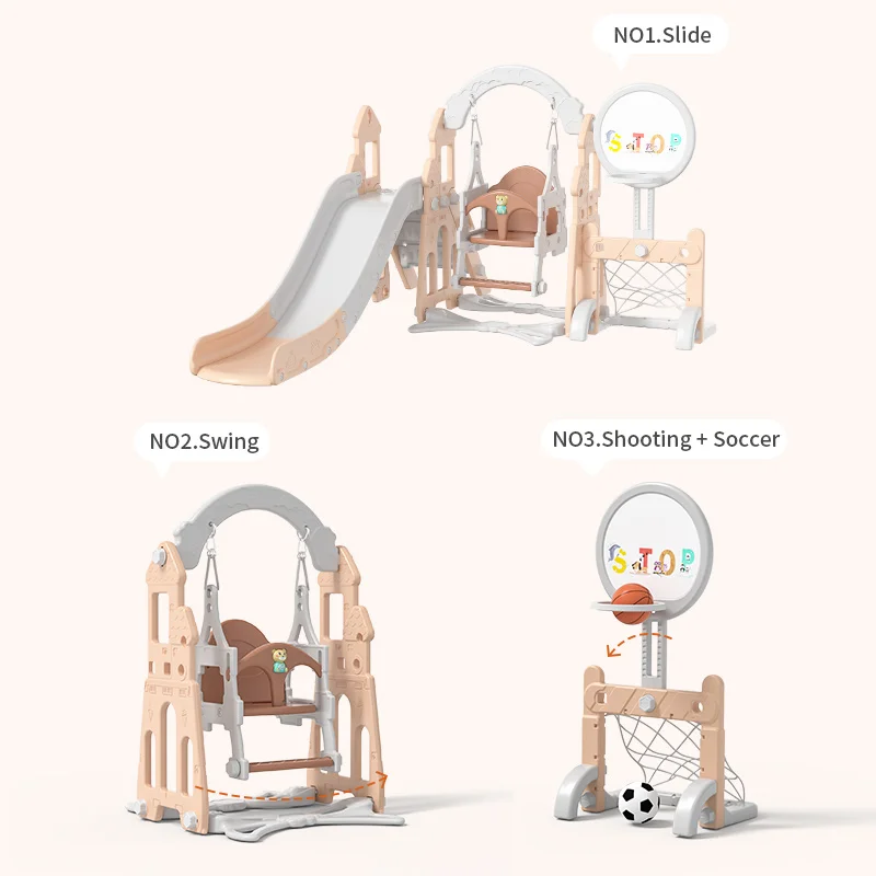 Upgrade Children Custom Indoor Playground Plastic Toys Swing And Slide Play Set