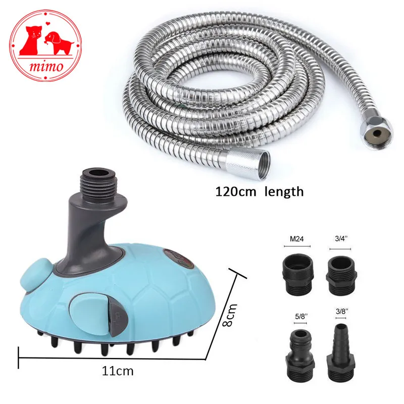 Pet Shower Sprayer Pet Bathing Tool for Dog Combines Handheld Bathe Shampoo Massage with 4 Hose Adapters Indoor Outdoor Use