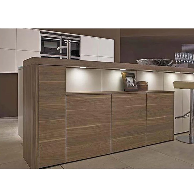 Wood grain melamine chipboard/PVC thermofoil faced MDF simple cheap display kitchen cabinets for sale