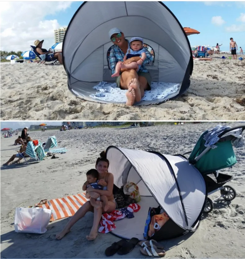 Hot Sale Manufactory Fashionable  automatic open Outdoor Pop-Up UV30 beach Tent