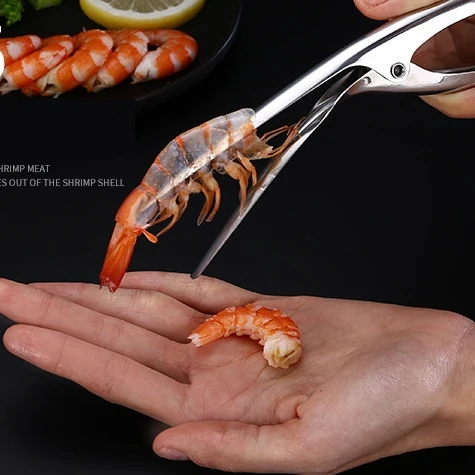 
High-Class Stainless Steel Smart Shrimp Peeling Plier Kitchen Easy Peel Shrimp Clamp Housewife Shrimp Peel Tool 